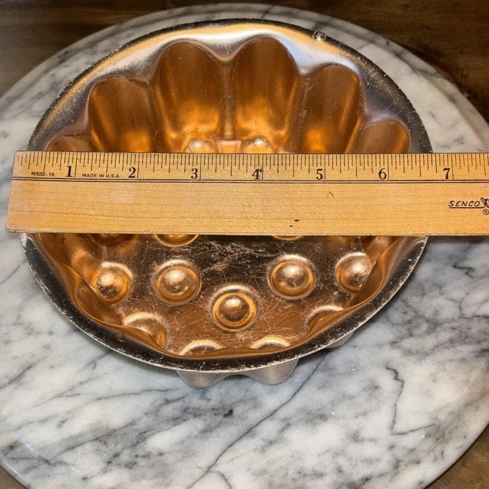 2pc VTG 1980s 80s Copper Jello‎ Mold Bundt Cake Pan Hanging Kitchen Wall Decor